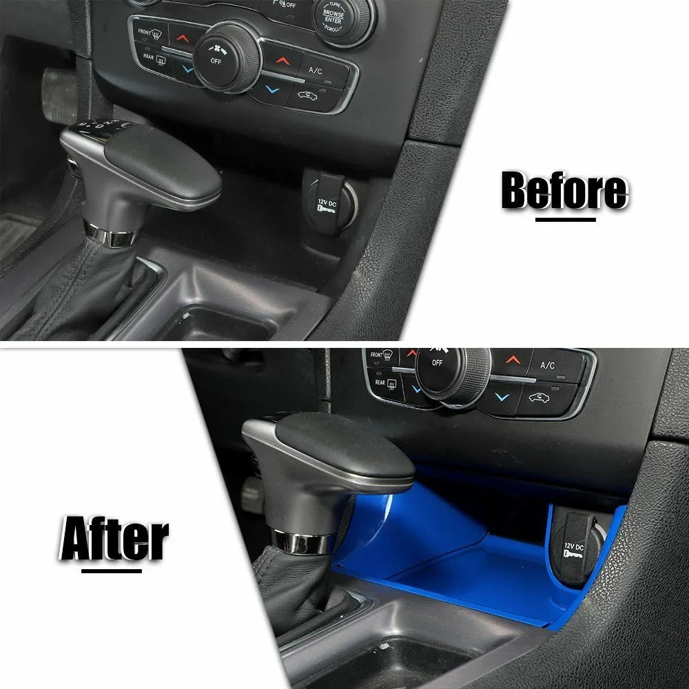 Teledu Blue  Center Console Gear Shift Storage Trim Panel