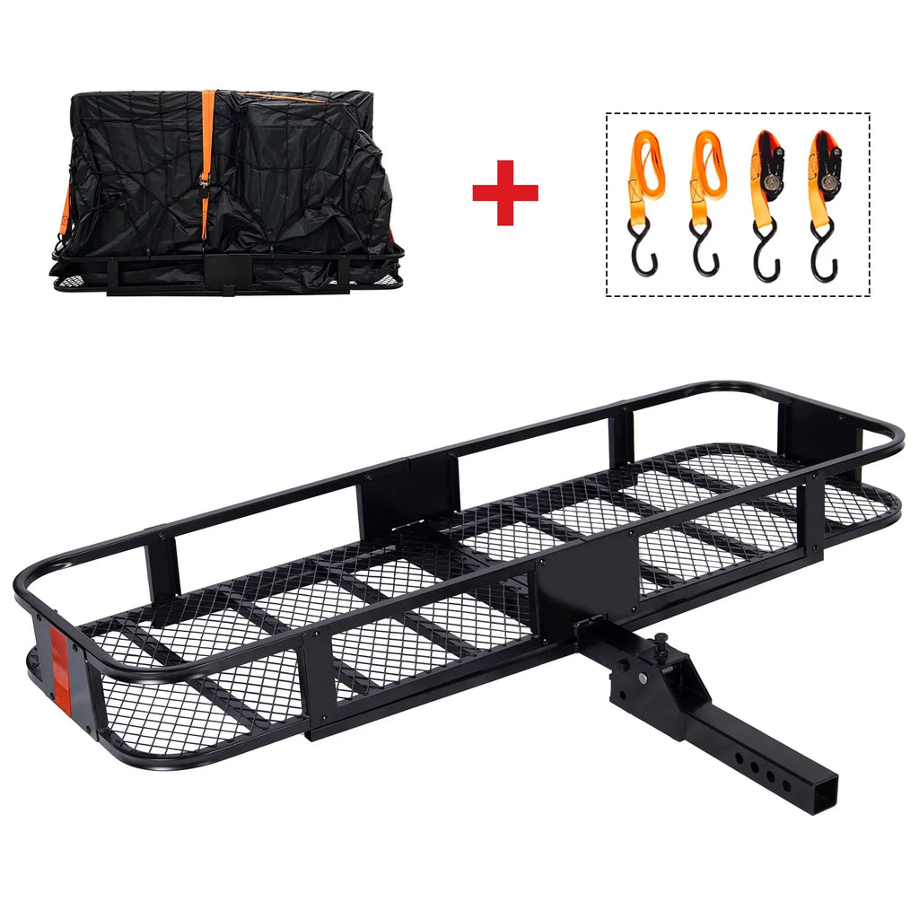 Folding Hitch Mount Cargo Rack Carrier Rear Luggage Basket for Car, , Truck,  500 lbs, Capacity 60"x20"x6"