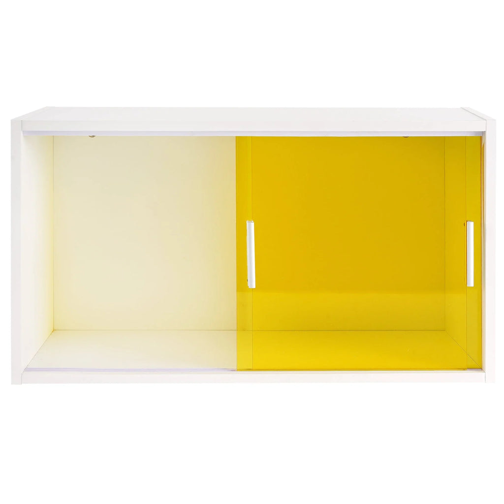 Bathroom Cabinet Wall Mounted, Multipurpose Storage Cabinet with Acrylic Sliding Doors for Bathroom Kitchen Living Room, White