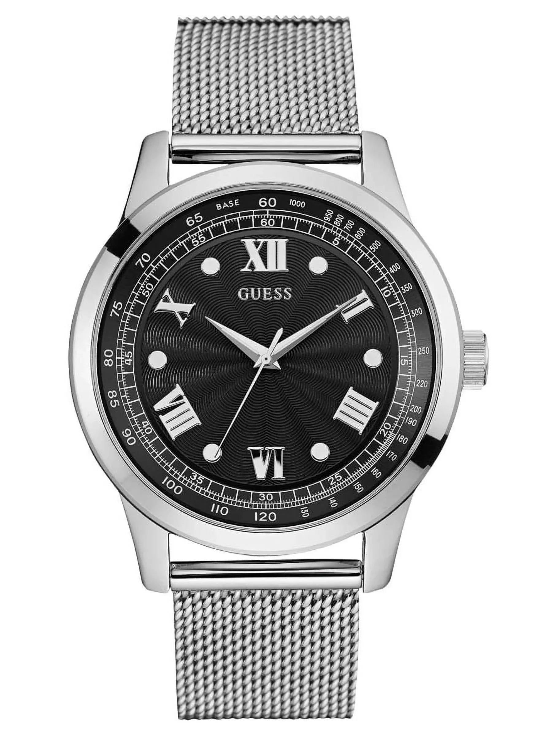U0683G1 Men's Sport Black Dial Stainless Steel Mesh Bracelet Watch