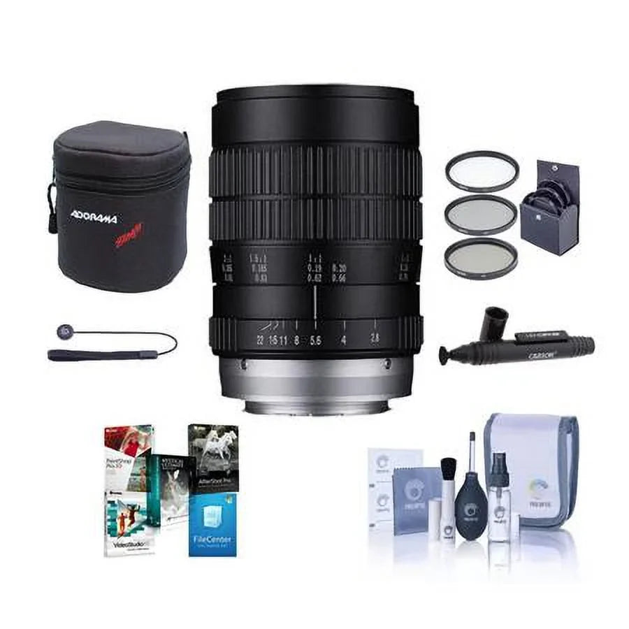 Laowa 60mm f/2.8 2X Ultra Macro Lens for Sony E, Bundle with ProOptic 62mm Filter Kit, Cleaning Kit, Software Kit, Lens Cap Tether, Lens Cleaner