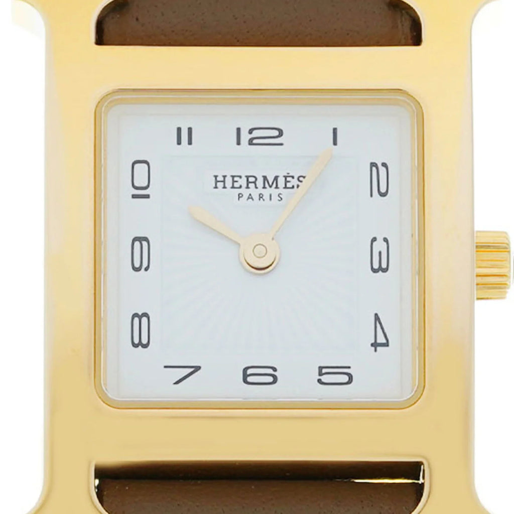 Pre-Owned  H Watch  25mm HH1.201 B engraved (around 2023) Women's /Leather Quartz White Dial (Like New)