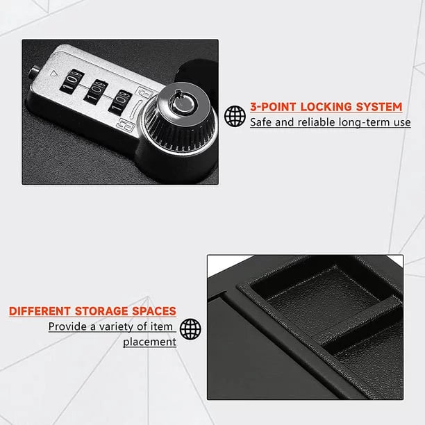 Center Console Gun Safe Storage Box Vault Compatible with 2007 - 2013 Toyota Tundra, 2008 - 2021 Toyota Sequoia