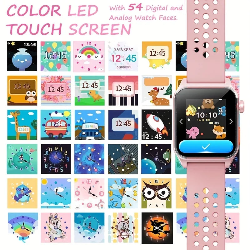 Mingwear 1.4-Inch Kids Smartwatch with Sports Tracking, Alarm Clock, Little Life Helper, Multi-Life Reminder, Kids Smartwatch (Black)