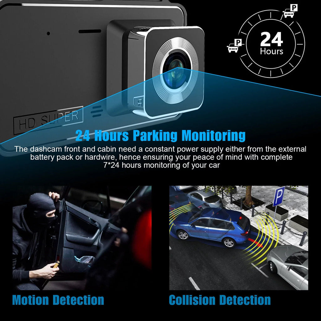 Dual Lens Car  Dash Cam Video Recorder G-Sensor 1080P Front And Rear Camera