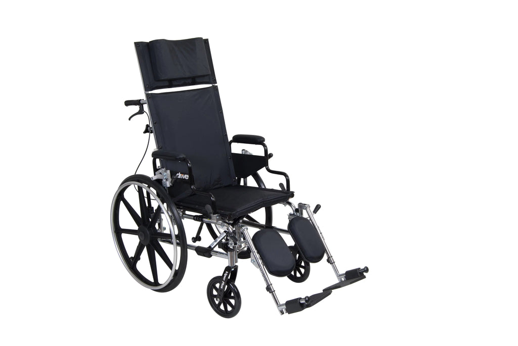 Drive Medical Viper Plus  Full Reclining Wheelchair, Detachable Desk Arms, 16" Seat