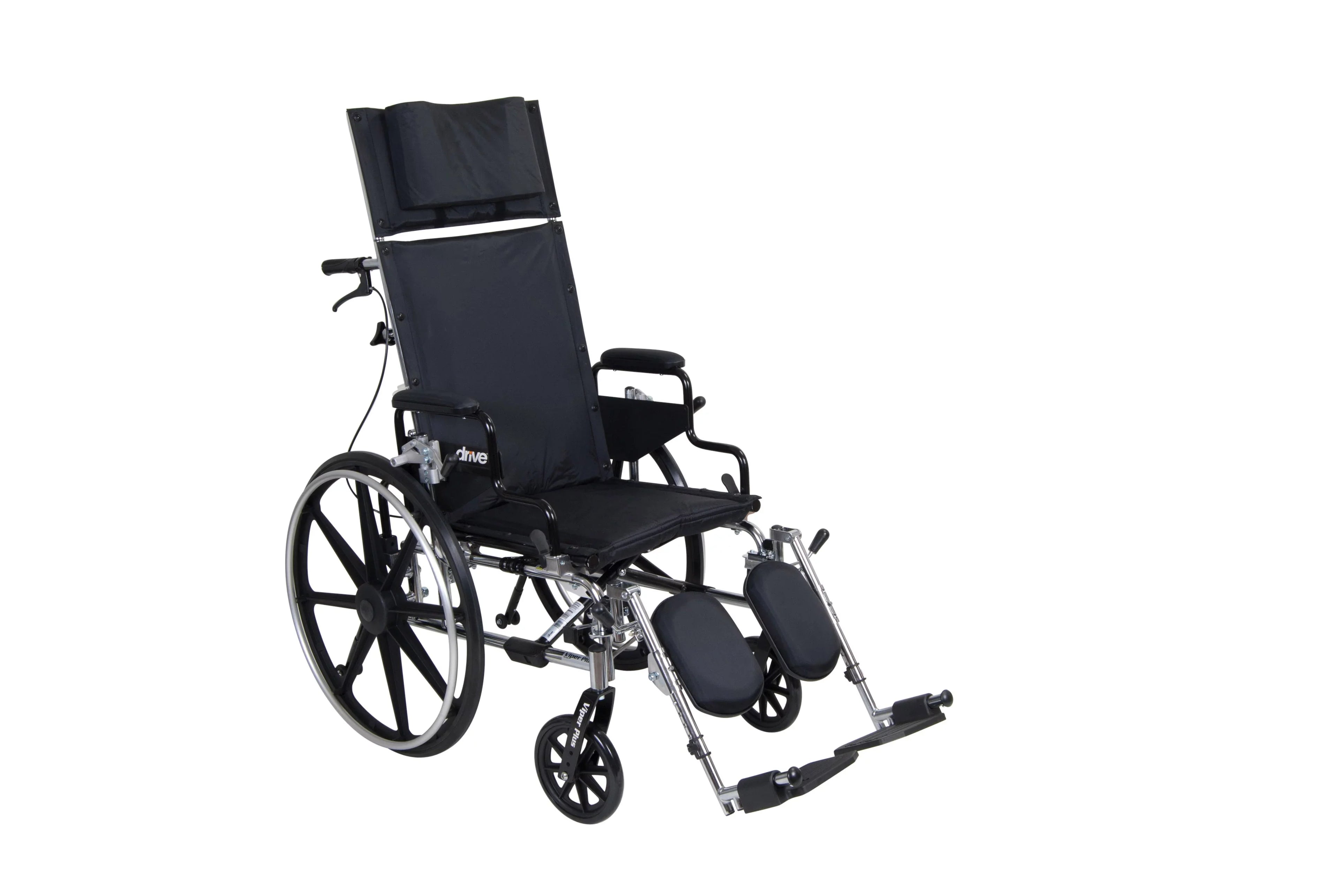 Drive Medical Viper Plus  Full Reclining Wheelchair, Detachable Desk Arms, 16" Seat