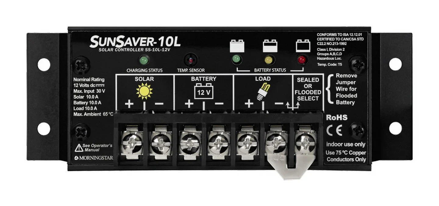 Morningstar SunSaver -10L-12V 10A 12Vdc  Charge Controller