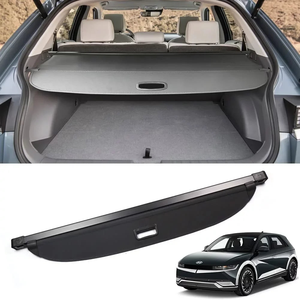 Fit Hyundai Ioniq 5 2022 2023 2024 Cargo Cover  For Hyundai Ioniq 5 2022-2024 5-Seat  Accessory Retractable Black Rear Trunk Privacy Shade Shield Cover