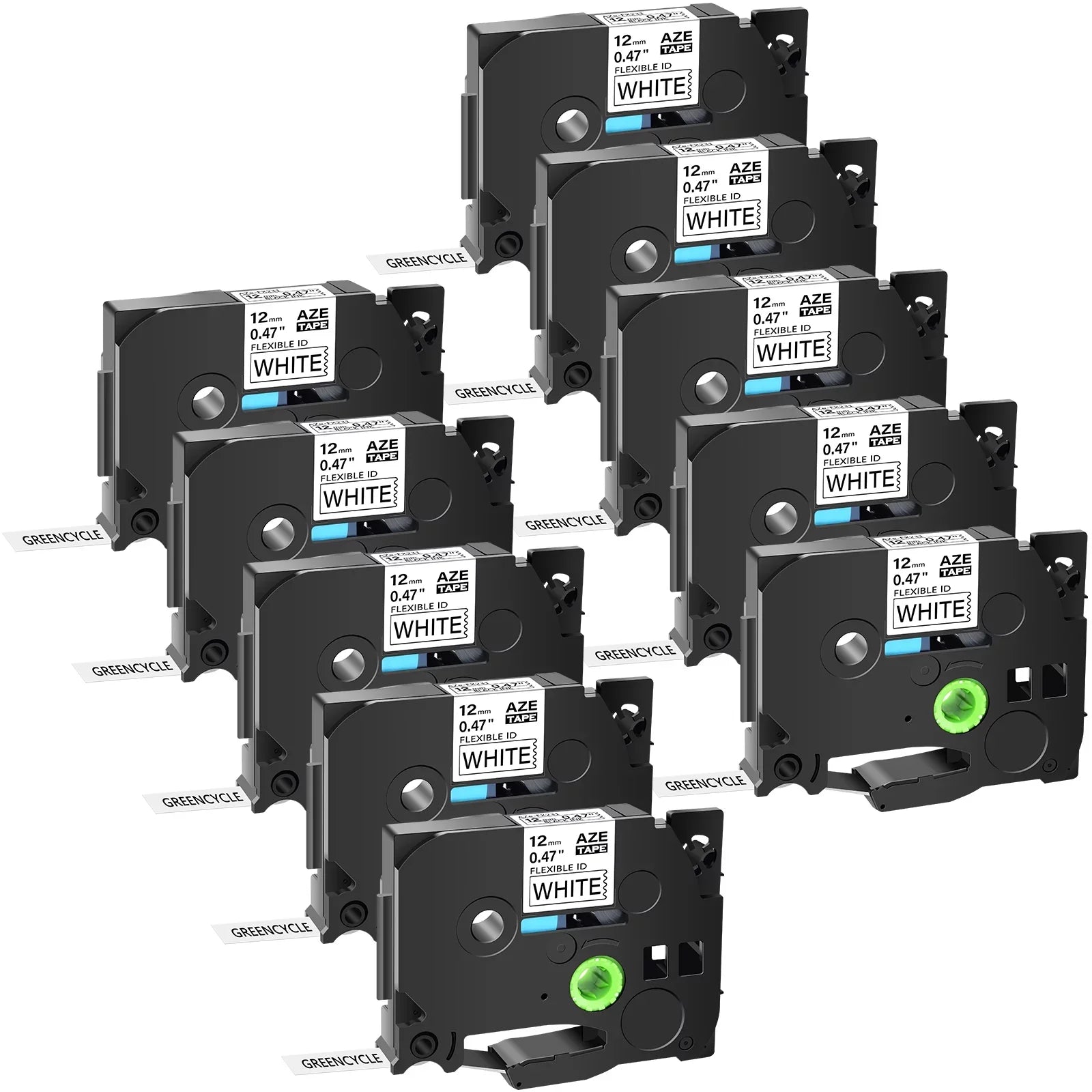 10PK Compatible for Brother P-touch Black on White Flexible  Cable Wire Label Tape 12mm 8m  TZe TZe-FX231 -FX231 TZe-231 -231 use in -D210 H110 H100 D400 D600 Label Maker