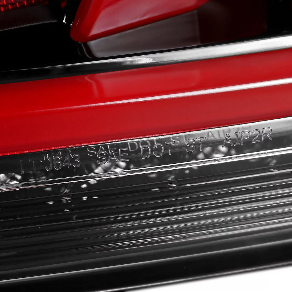 Spec-D Tuning Jet Black Housing Clear Lens Red Sequential  Bar Tail Lights Compatible with 2010-2016 Hyundai Genesis Coupe Left + Right Pair Assembly