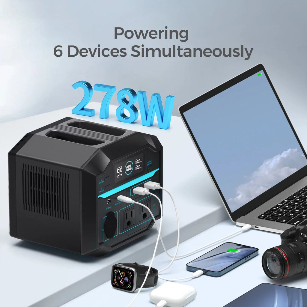 Renogy Portable Power Station 222Wh Solar Generator 2 120V/200W  Outlets, 60W -C  Output, Lightweight Lithium Backup Battery Pass-Through Charging for Outdoor Camping Home Emergency
