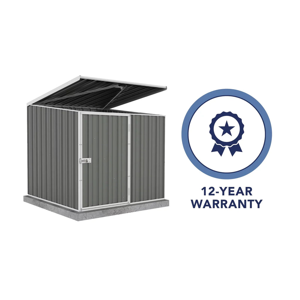 Absco AB1070 5 x 5 ft. Multipurpose Metal Pool Pump Shed - Woodland Gray