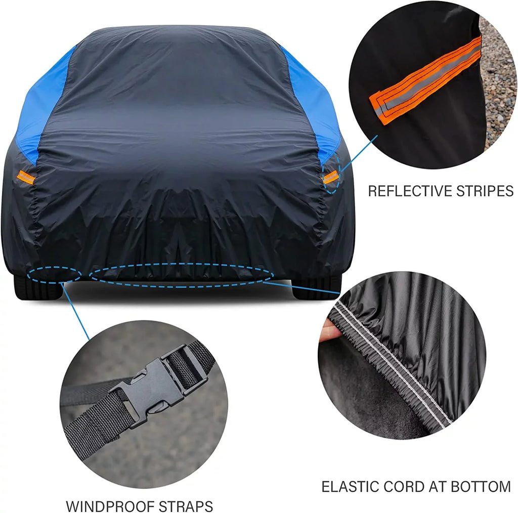 Car Cover Waterproof All Weather , Size 1 FitSUV-Length up to 181 inch, Blue
