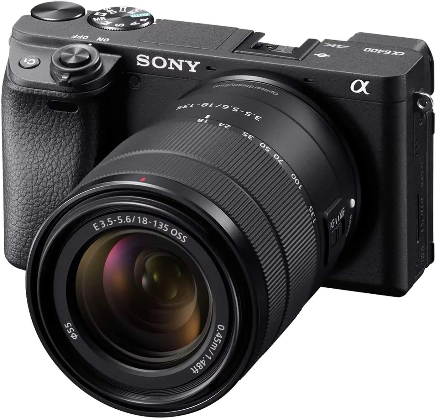 Restored Sony Alpha a6400 Mirrorless Camera & 18-135mm Lens - E Mount Compatible Cameras - -6400M/B (Refurbished)