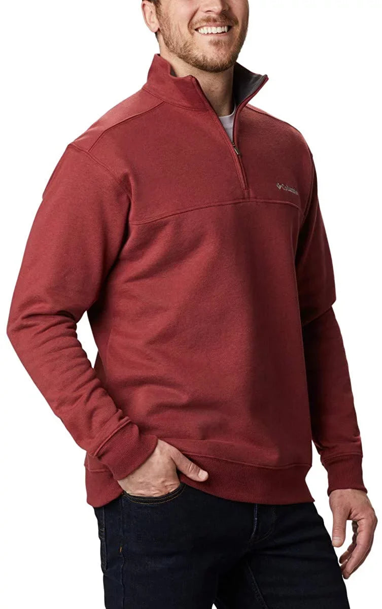 Columbia Men's Hart Mountain  Half Zip, Red Jasper, Large