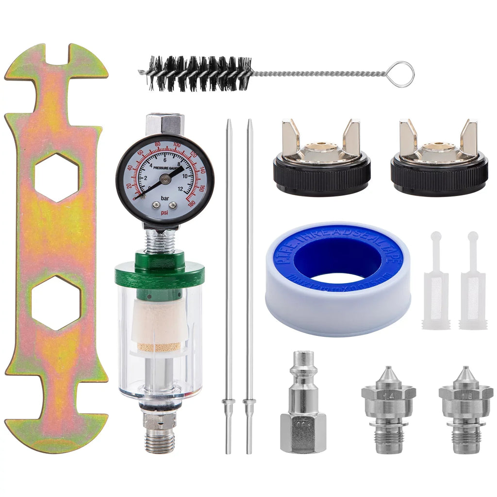 Air Spray Gun Kit Paint Gun Gravity Feed  1.3/1.4/1.8 mm Nozzle