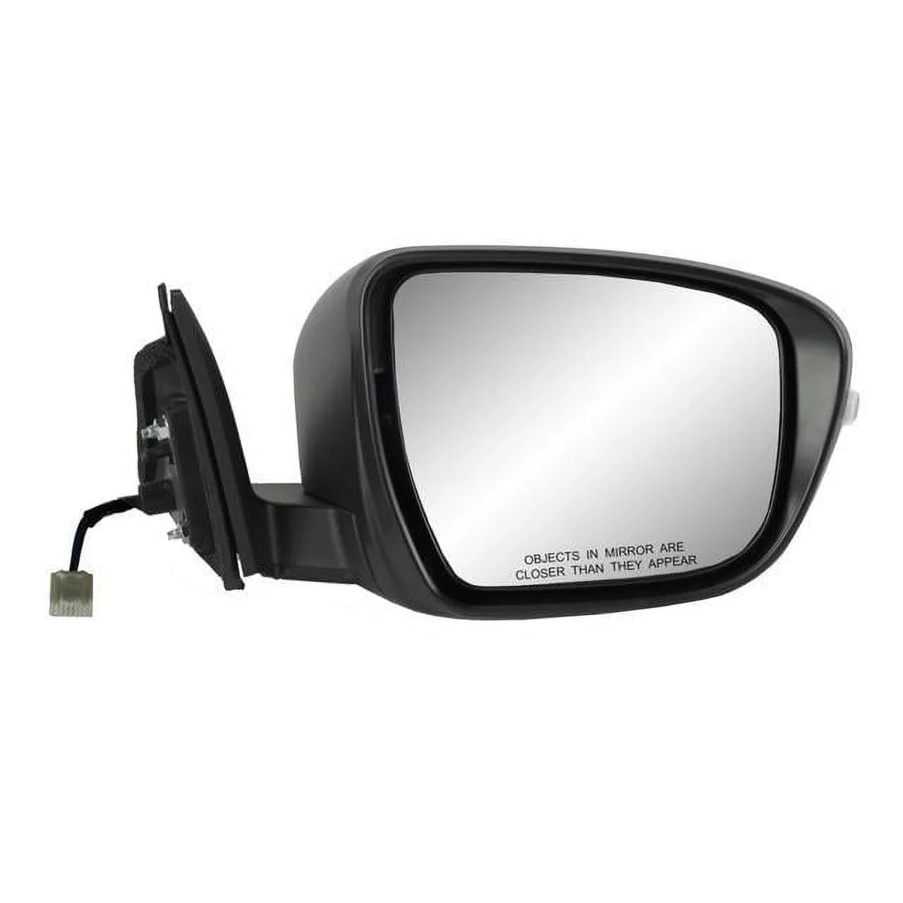 68139N - Fit System Passenger Side Mirror for 14-19 Nissan Rogue  built, 17-19 Japan/ Korea built, 17-18 Hybrid. textured black w/ cover, w/turn signal, foldaway, w/o camera, no Sport/ Select S