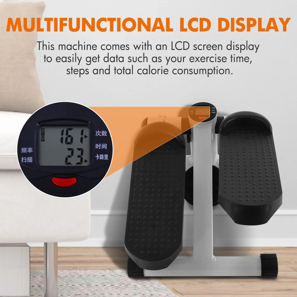 Stepper for Exercise, Stair Stepper Cardio Equipment with Resistance Bands, Mini Stepper Adjustable Stride Height Gray
