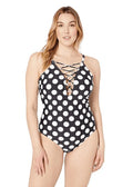 La Blanca Women's Plus Size Laceup High Neck One Piece Swimsuit, Plus Size 18W