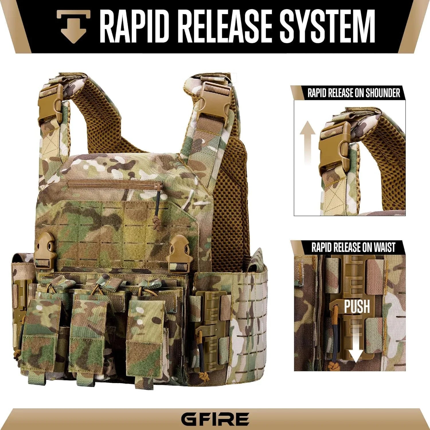 Quick Release Lightweight Vest Adjustable Breathable Weighted Vest for Hunting/Training/Game