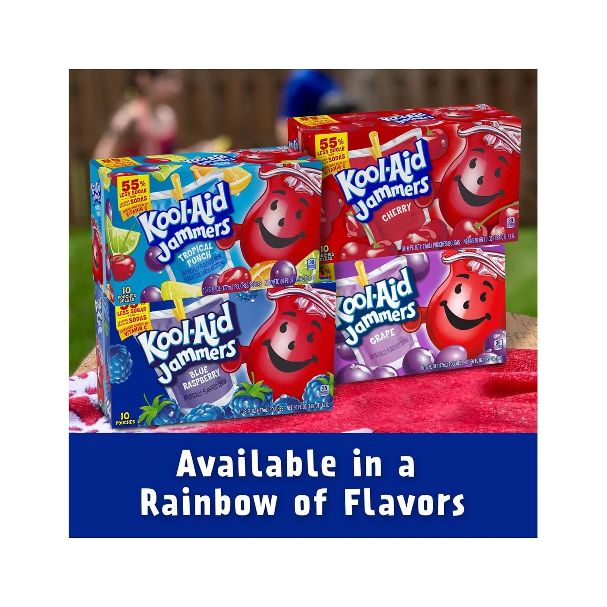 Kool-Aid Jammers Fruit Drink, Blue Raspberry (Pack of 6)