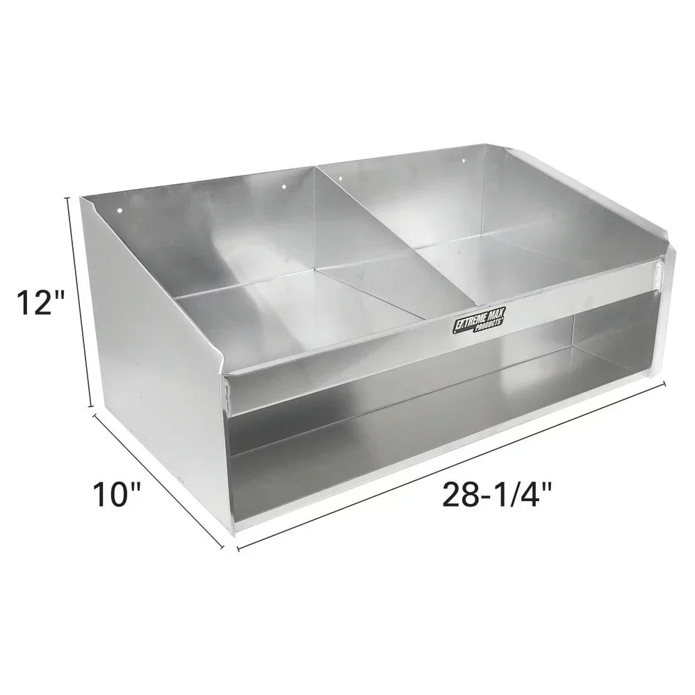 Extreme Max 5001.6038 Double Helmet Bay Aluminum Cabinet Organizer for Enclosed Race Trailer Shop Garage Storage