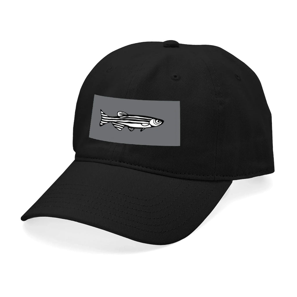 CafePress - Zebrafish Black Cap - Printed Adjustable Cotton Canvas Black Baseball Hat
