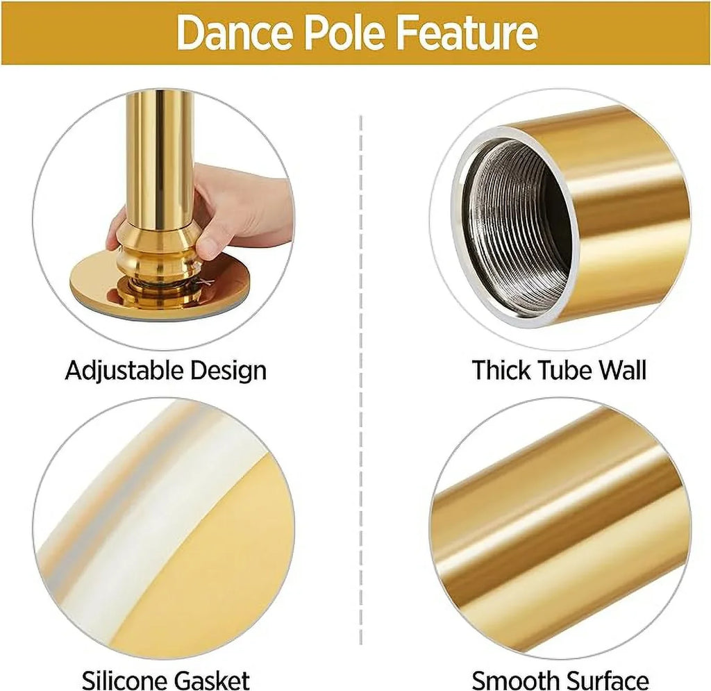 Stripper Poles 45mm Removable Dance Pole Set Spinning Pole Dance Portable Static Fitness Dancing Pole Kit for Exercise Club Party Pub Home Gym