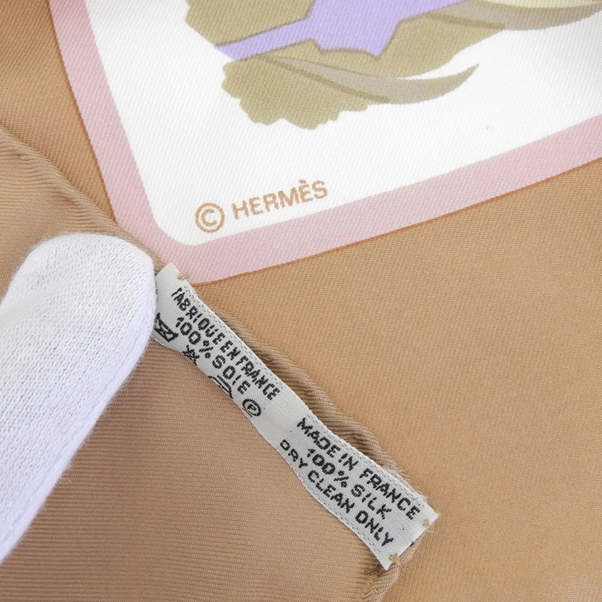 Pre-Owned Hermes  Kare90   Mallard Scarf Muffler Silk Orange (Good)