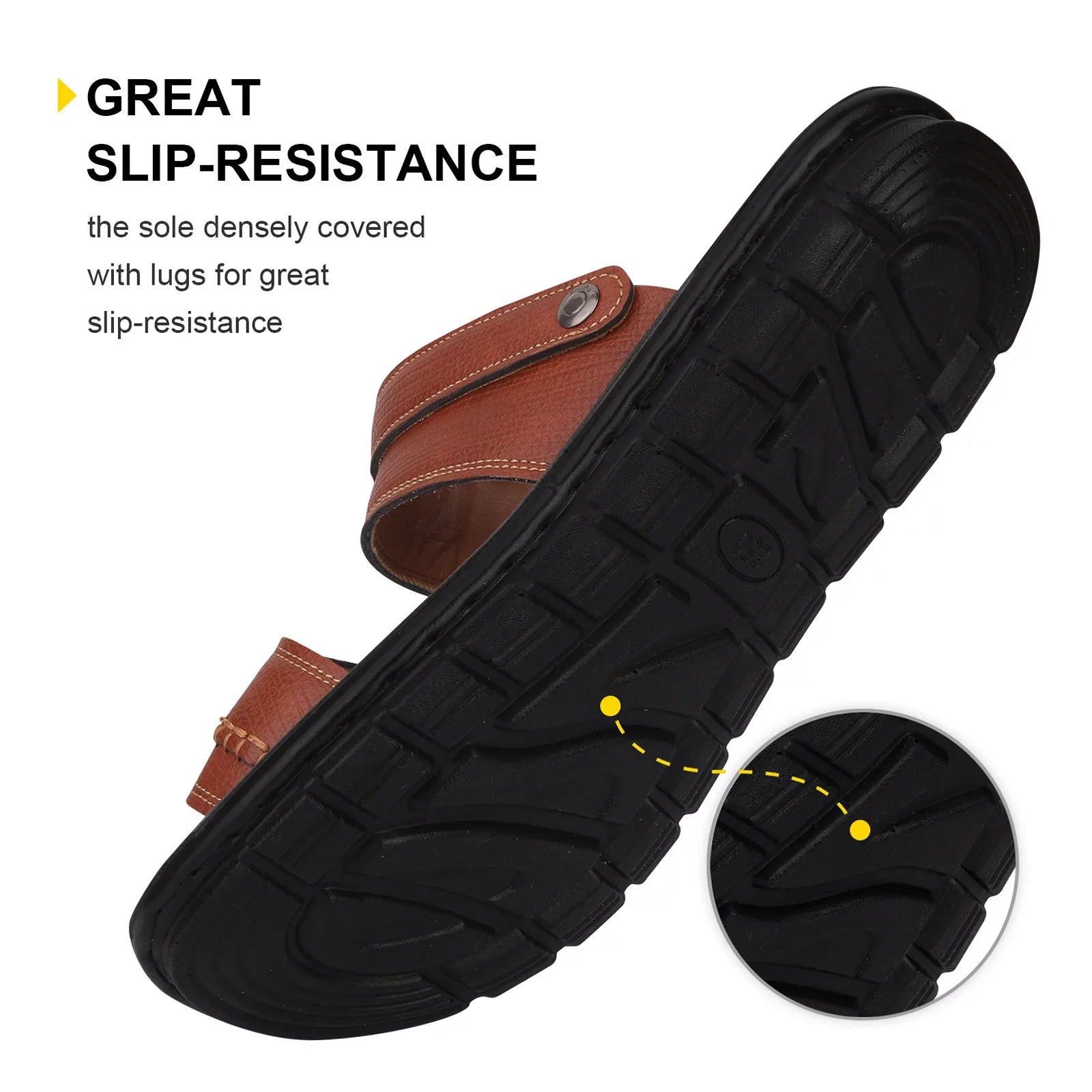 Sandals for Men Leather Hiking Sandals Men Summer Two Wear Buckle Strap Casual Open Toe Flat Soft Bottom Breathable Shoes Sandals