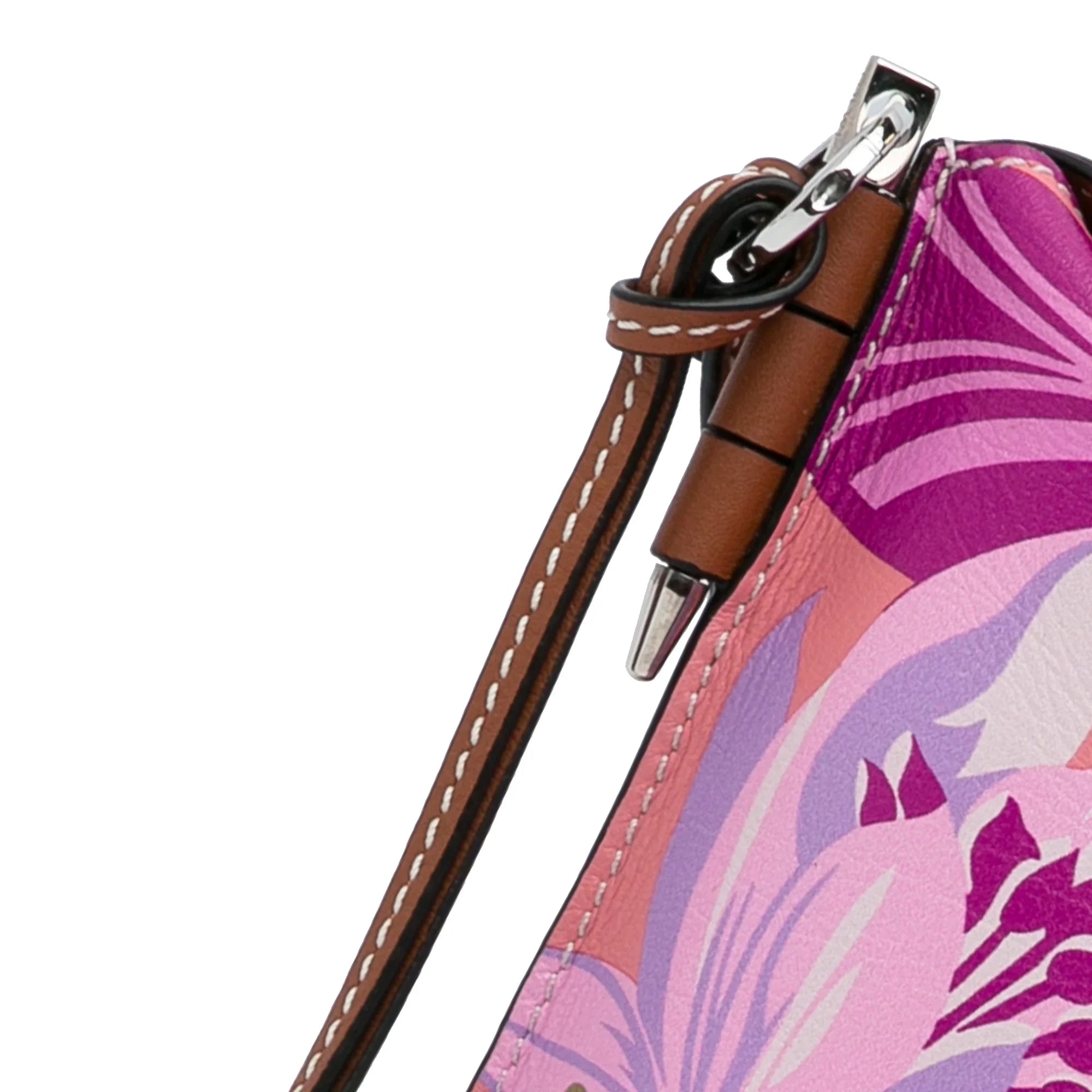 Pre-Owned Authenticated Loewe x Paulas Ibiza Waterlily Gate Pocket Crossbody Calf Leather Pink Crossbody Bag Unisex (Good)