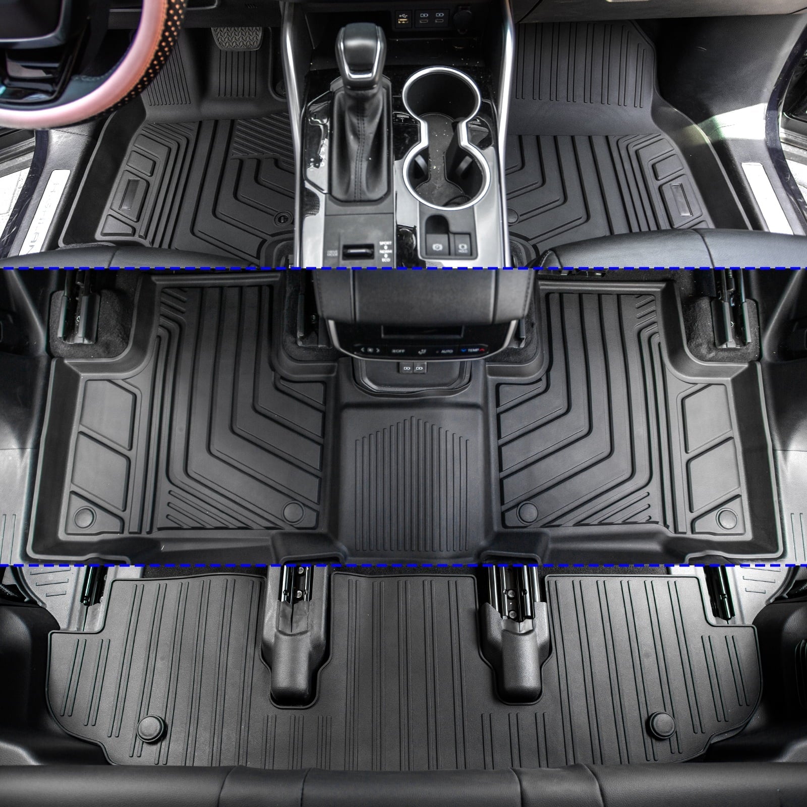 Fit 2020-2024 Toyota Highlander Floor Mats Trunk Mat Cargo Liner 2023 7 Seats Highlander Accessories