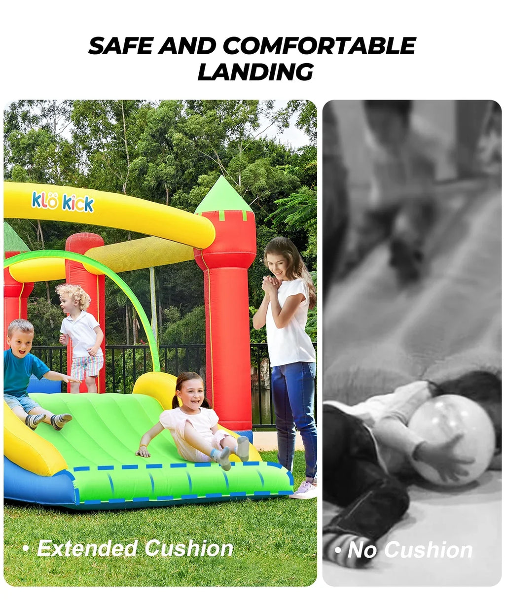 15'x 12' Large Bounce House 840D Oxford Inflatable Bouncers for 6 Kids with Blower & Slide for 3-10 Years, Child, Adult, Infant, Teen, Tween