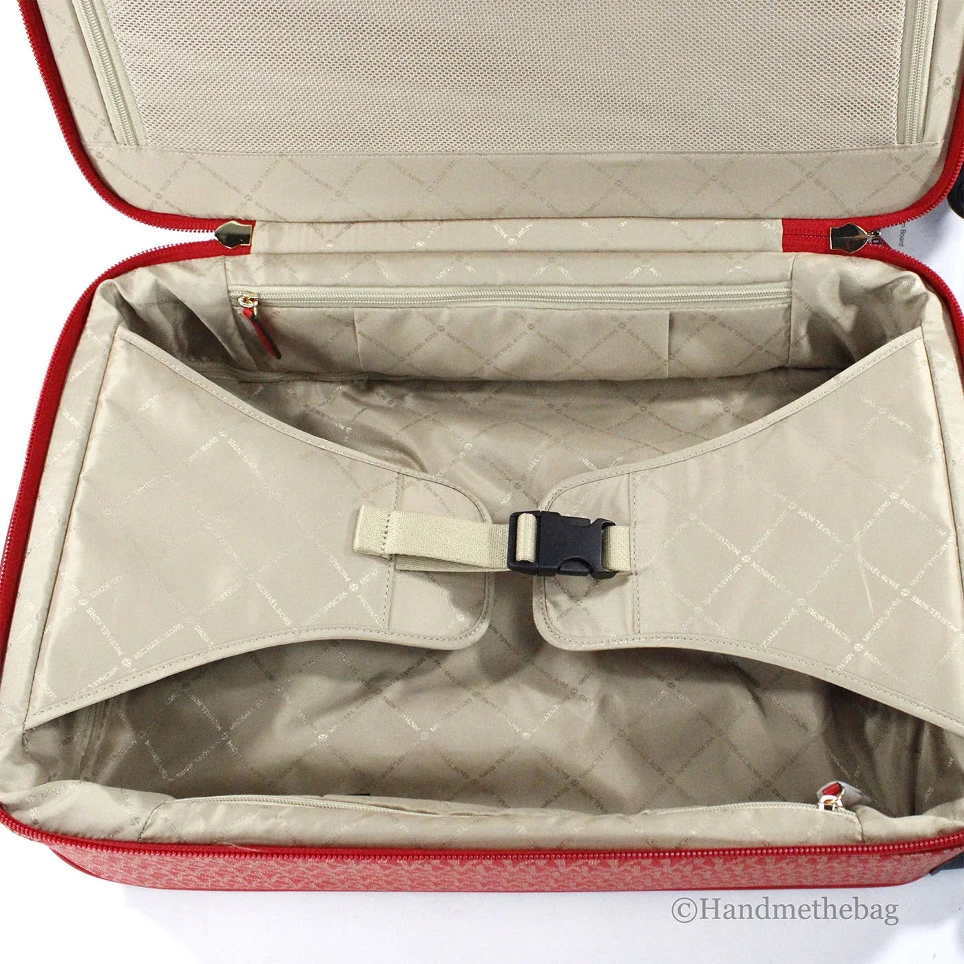 Michael Kors Travel Small Red Trolley Rolling Suitcase