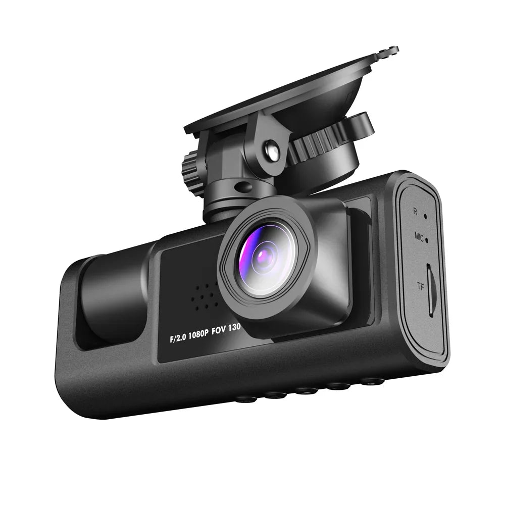 1080P  Dash Camera Front & Inside & Rear Camera Driving Recorder 2 Inch Screen Dashcam Support Night-Vision Loop Recording One-Key Lock