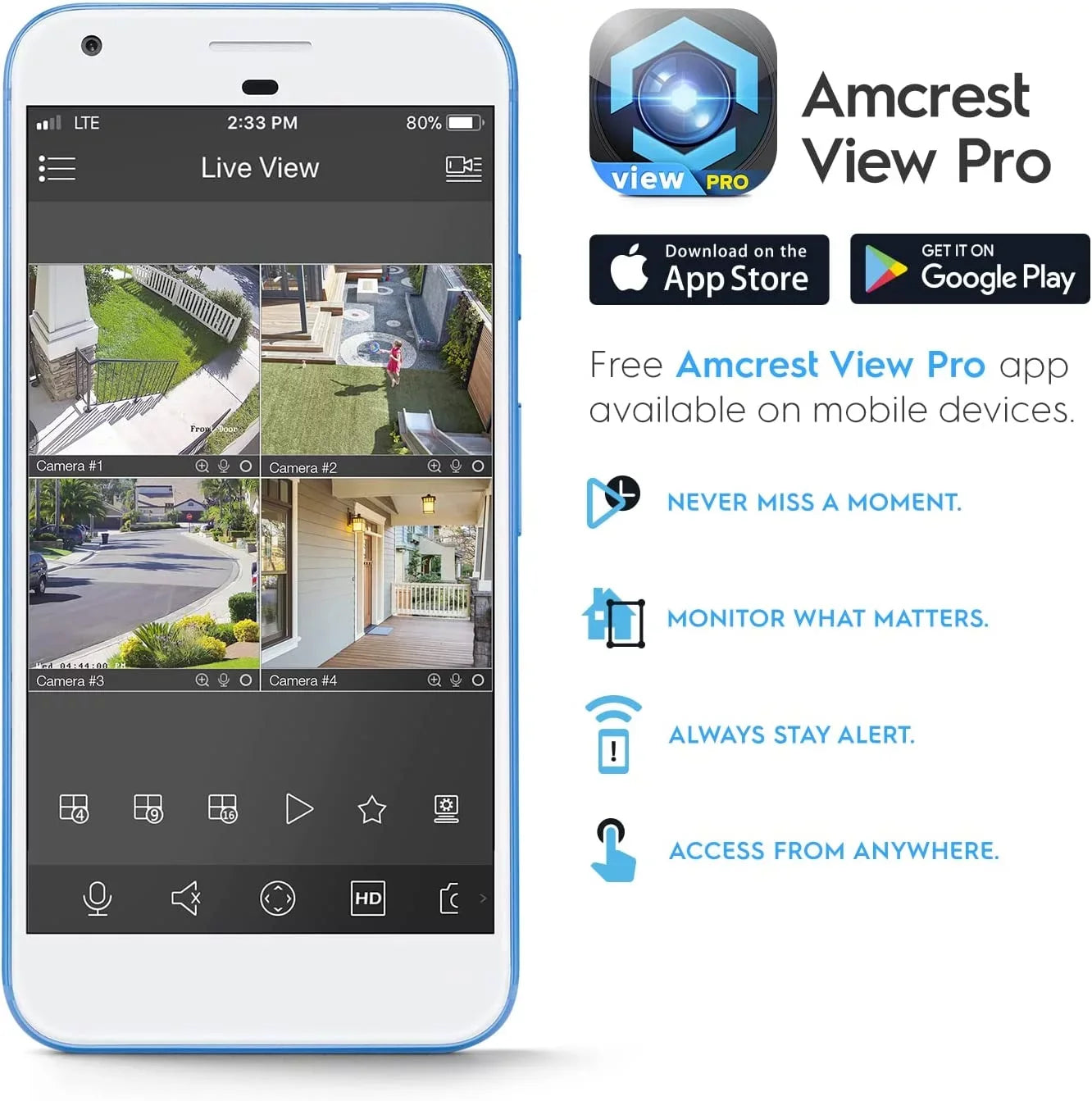 Amcrest 4K  PoE  Camera UltraHD 8MP Security Outdoor Camera,  129°, 49ft Color Nightvision, Human & Vehicle Detection, IP67 Weatherproof, 4K (3840x2160) @15fps, Black, IP8M-2796EB-
