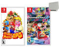 Super Mario  and Mario Kart 8 Two Game Bundle - Nintendo Switch with Screen Cleaning Cloth