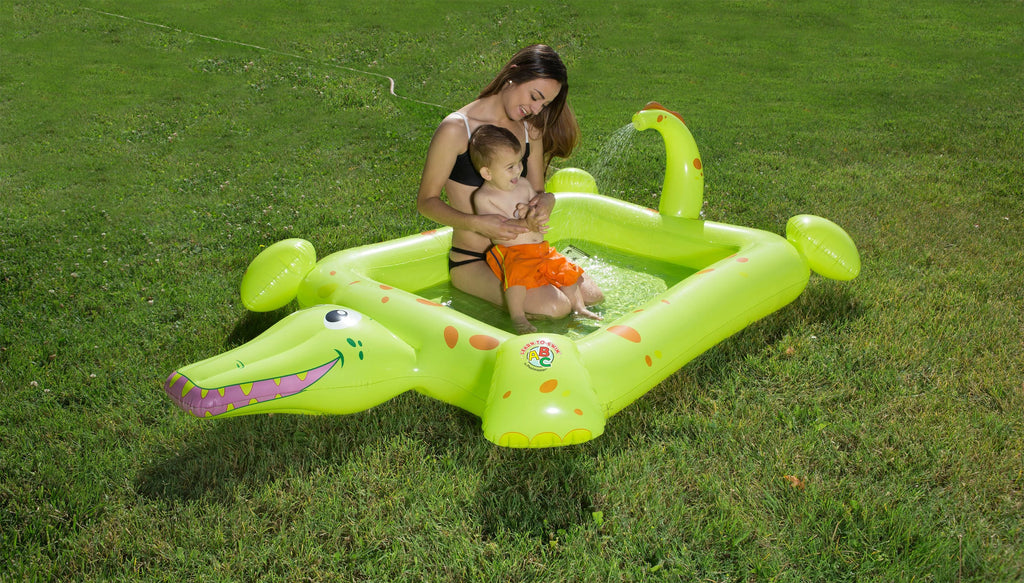 Poolmaster Crocodile Spray Inflatable Kiddie Swimming Pool