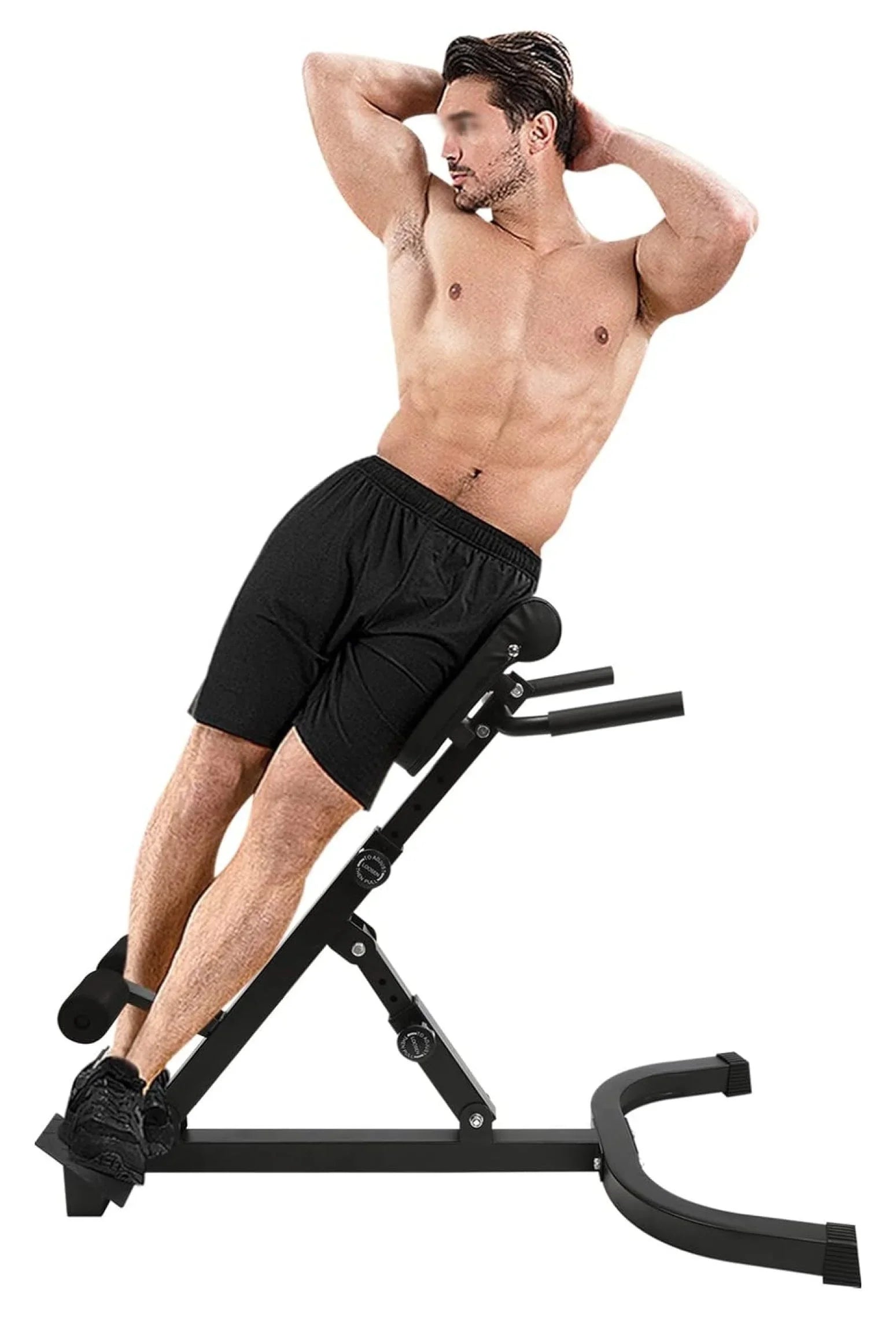 Hyperextension Bench with Adjustable Height and Back, Multi-functional Workout Bench, Back Extension Chair