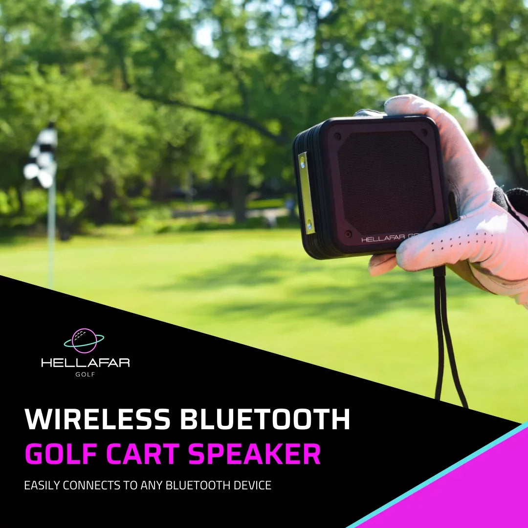 Hellafar Golf Speaker - Golf Cart Bluetooth Speaker, Magnetic Mounting System, IPX7 Waterproof, Black