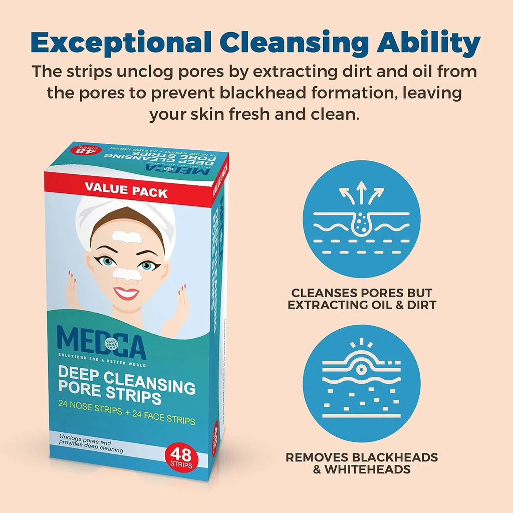 MEDca Deep Cleansing Pore Strips Combo Pack, 48 Strips Sensitive Facial Cleansers