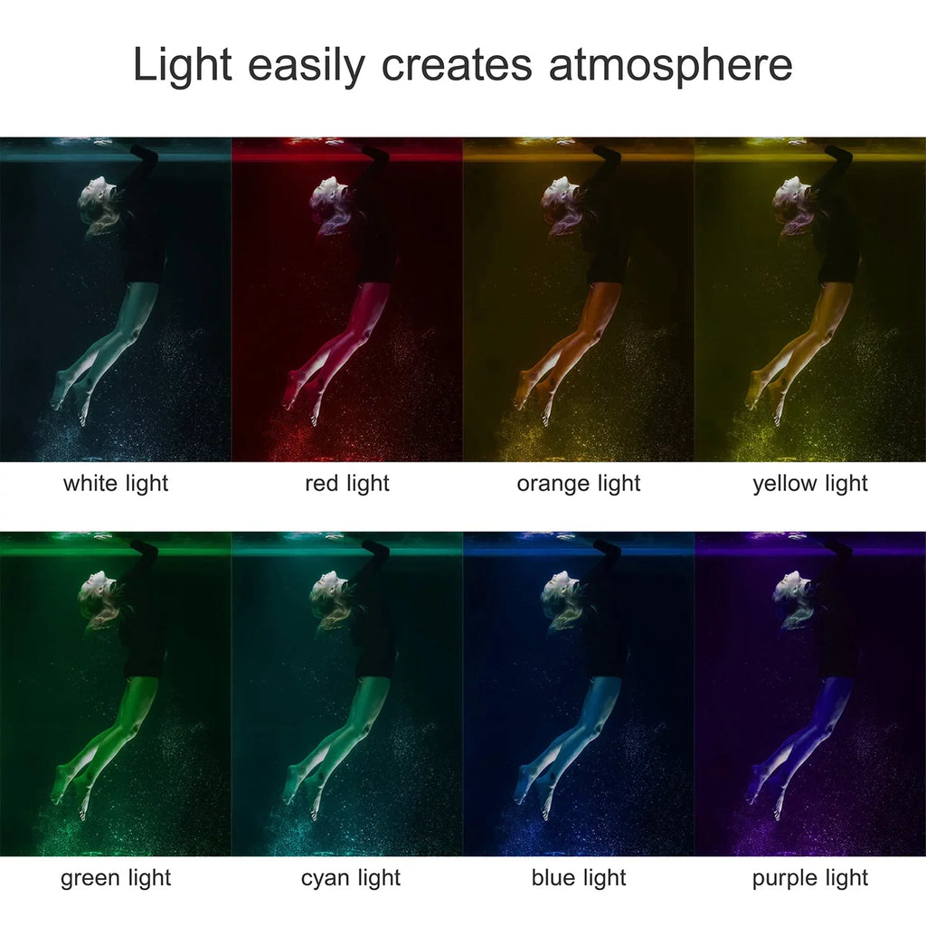 Tomshoo -20 Waterproof  Fill Video 8 Modes CRI95+ Dimmable IPX8 Underwater 40M Built-in Rechargeable Battery for Diving Snorkeling Underwater Photography Video Replacement for