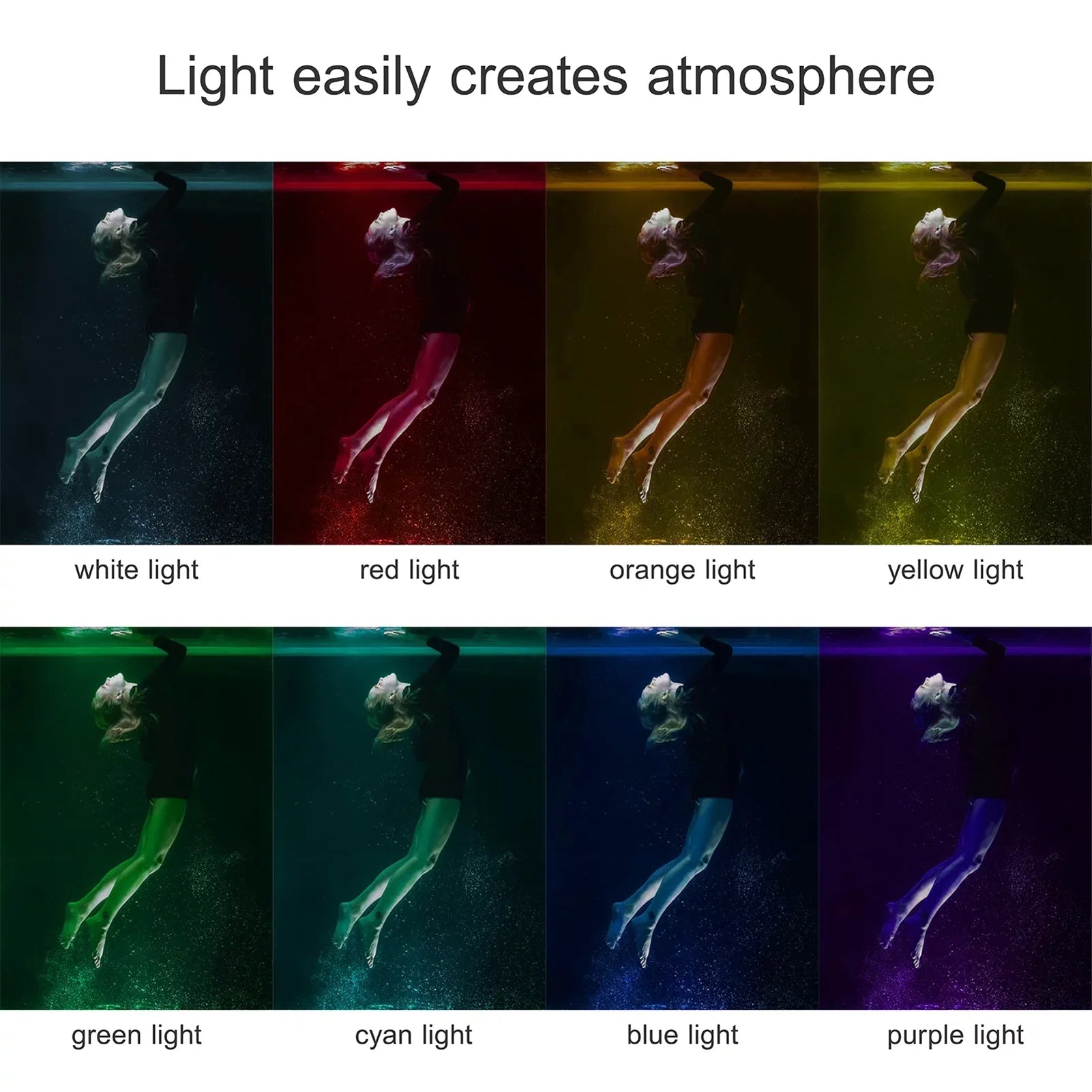 Tomshoo -20 Waterproof  Fill Video 8 Modes CRI95+ Dimmable IPX8 Underwater 40M Built-in Rechargeable Battery for Diving Snorkeling Underwater Photography Video Replacement for