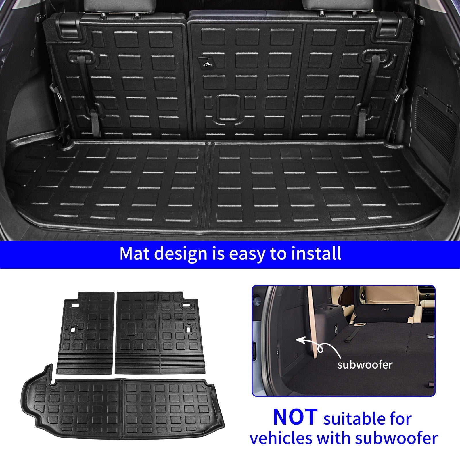 Fit 2020-2024 Toyota Highlander Floor Mats Trunk Mat Cargo Liner 2023 7 Seats Highlander Accessories