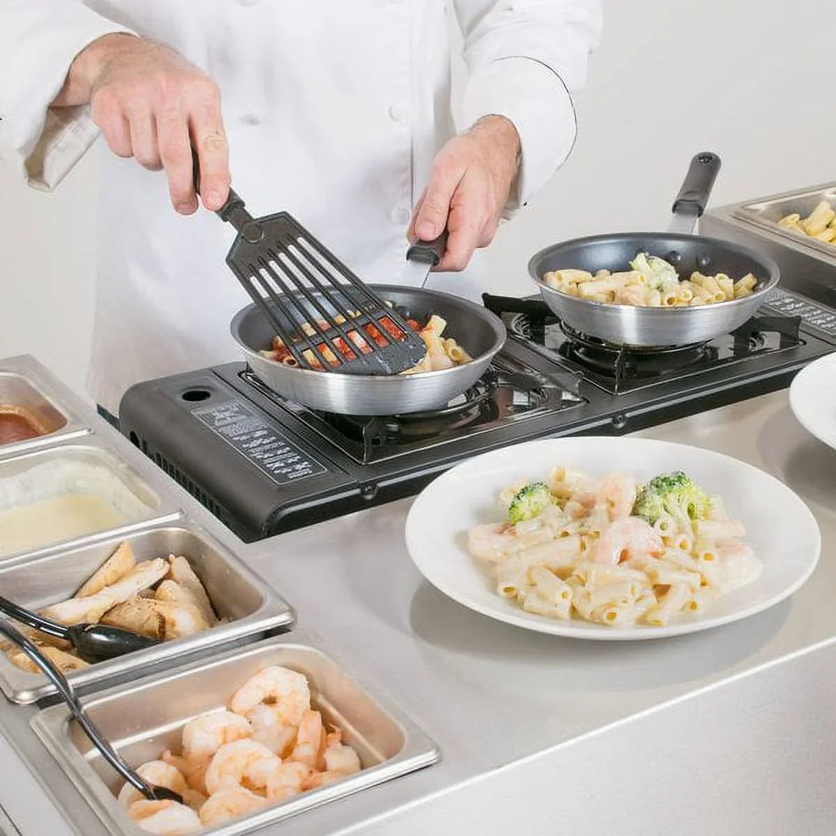2-Burner High Performance Butane Countertop Range / Portable Stove with Brass Burners
