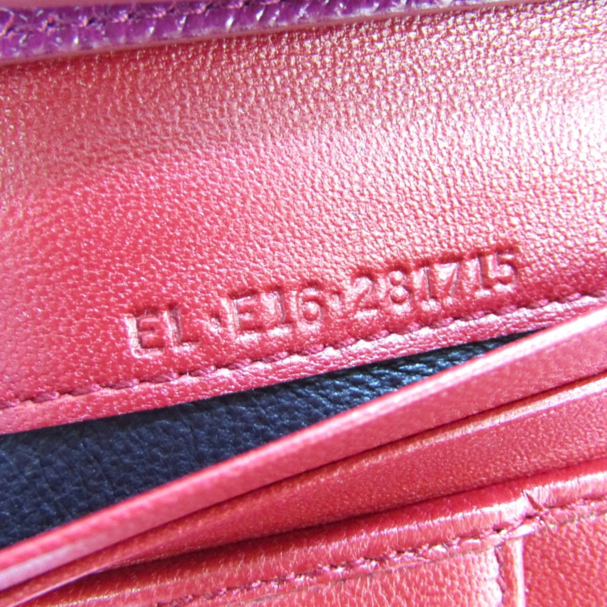 Pre-Owned Bvlgari Bvlgari Bvlgari 281715 Women's Leather Phone Wallet Purple,Red Color (Good)