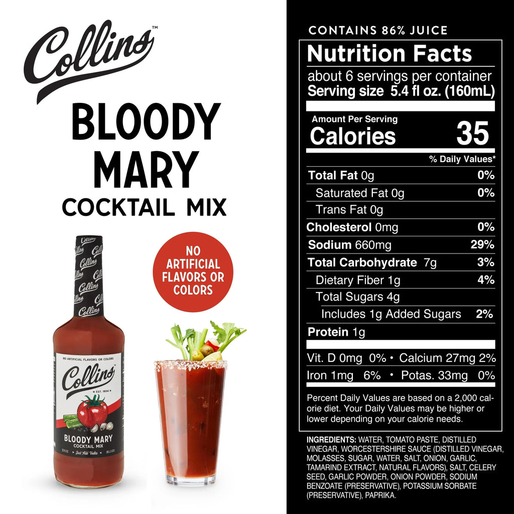 Collins Ultimate Bloody Mary Kit - Set of 7 Bar Accessories for Making Drinks