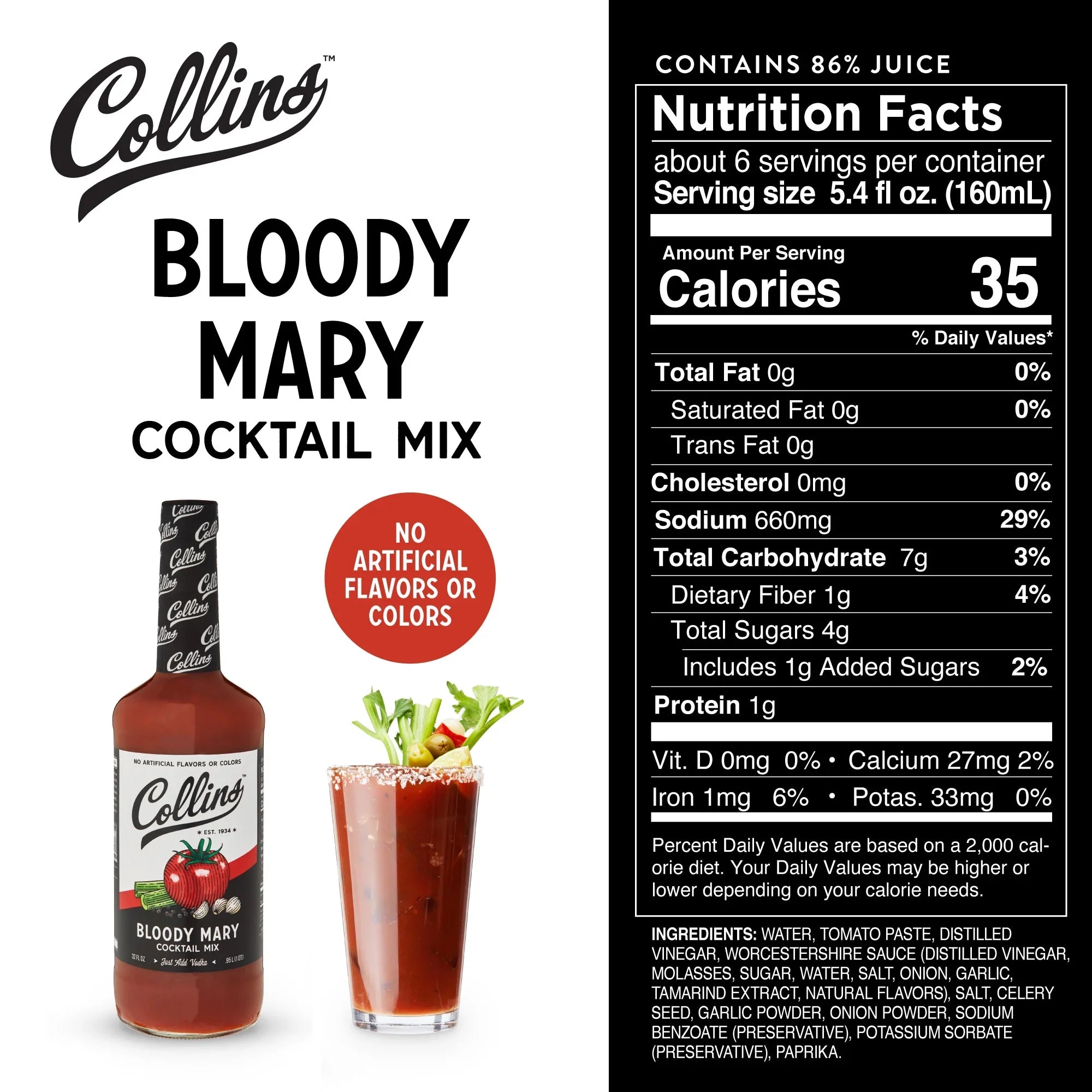 Collins Ultimate Bloody Mary Kit - Set of 7 Bar Accessories for Making Drinks