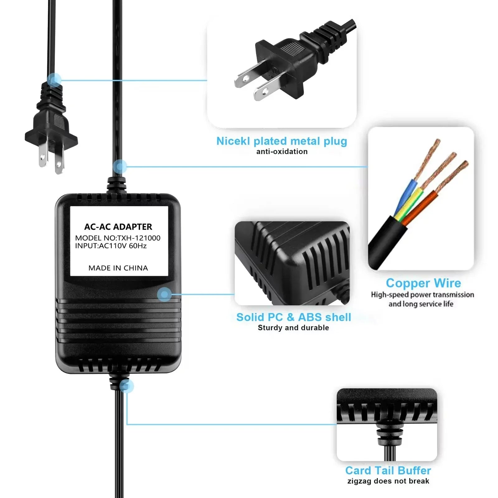 '-Geek  to  Adapter compatible for Harman Kardon No.: -02TA Power Supply Cord Cable Charger